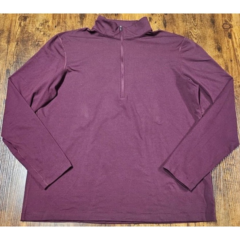 Lululemon Soft Jersey Half Zip Lightweight Pullover Men's Burgundy Maroon XL